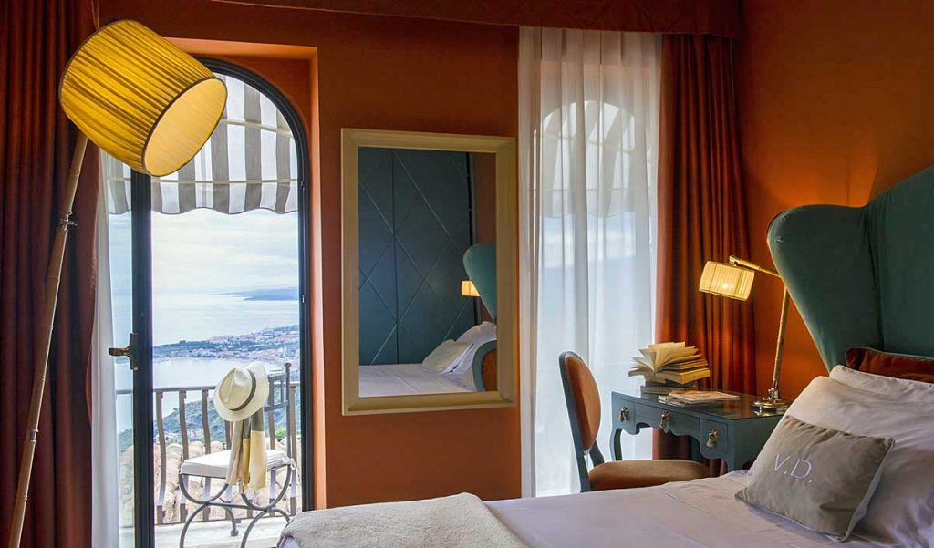 Hotel Villa Ducale Taormina, Sicile : chambre double supérieure avec vue mer