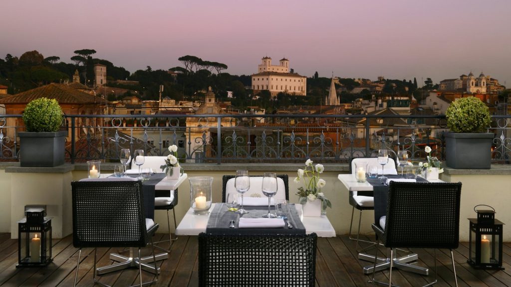 Restaurant Acquaroof avec vue panoramique sur rome