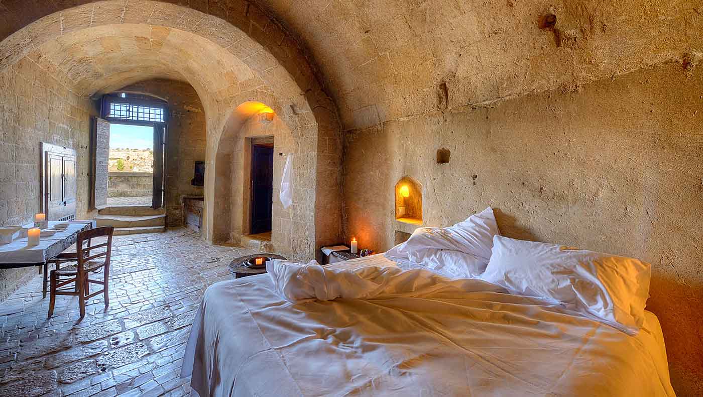 Sextantio Le Grotte Della Civita, Hotel de charme Matera Italie : Grotta 7 (chambre supérieure)