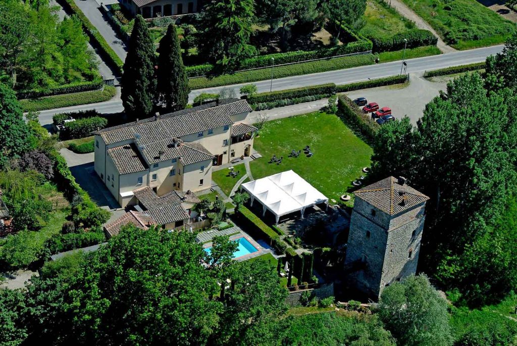 Relais Torre Santa Flora, hotel de charme en Toscane, Italie (vue aérienne)